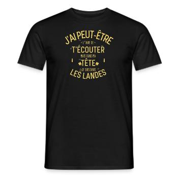 Dans ma Tête je suis Dans les Landes - T-shirt homme - noir - Devant - AI Model Male 178 light (178cm)