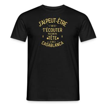 Dans ma Tête je suis En à Casablanca - T-shirt homme - noir - Devant - AI Model Male 178 light (178cm)