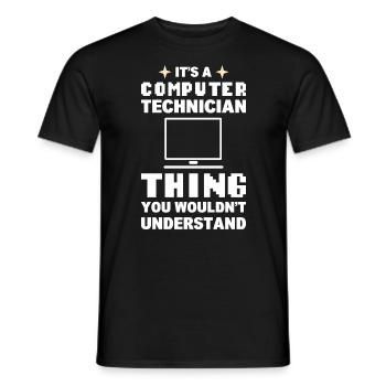 Lustiger Computerfreak Computertechniker - Männer T-Shirt - Schwarz - Vorne - AI Model Male 178 light (178cm)