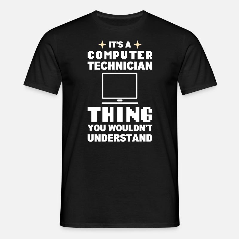 Lustiger Computerfreak Computertechniker - Männer T-Shirt - Schwarz