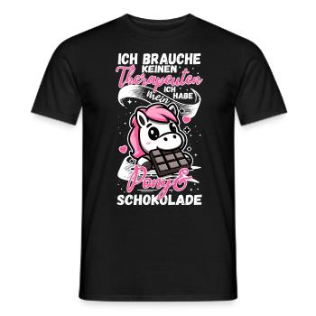 Funny Horse Saying Therapist Pony - Men's T-Shirt - black - Front - AI Model Male 178 light (178cm)