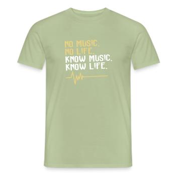 no music no life - Men's T-Shirt - sage - Front - AI Model Male 178 light (178cm)
