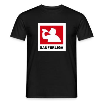 Trinkerliga, Säuferliga - lustig, funny, saufen - Männer T-Shirt - Schwarz - Vorne - AI Model Male 178 light (178cm)