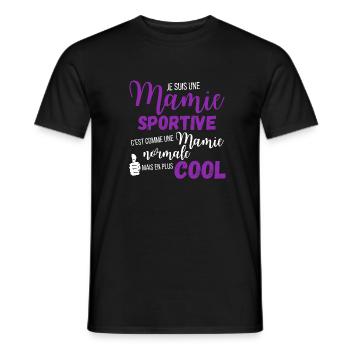 Je suis une mamie sportive - T-shirt homme - noir - Devant - AI Model Male 178 light (178cm)