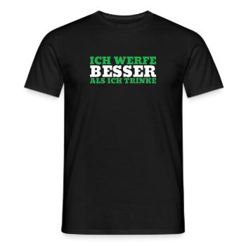 Ich werfe besser als ich trinke Darts Design - Männer T-Shirt - Schwarz - Vorne - AI Model Male 178 light (178cm)