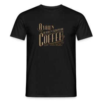A yawn is a quiet cry for coffee - Men's T-Shirt - black - Front - AI Model Male 178 light (178cm)