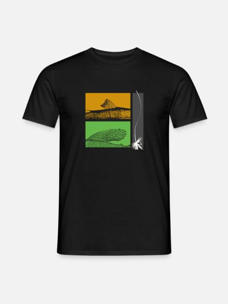 Modell 26 - Forelle und Äsche - Männer T-Shirt - Schwarz