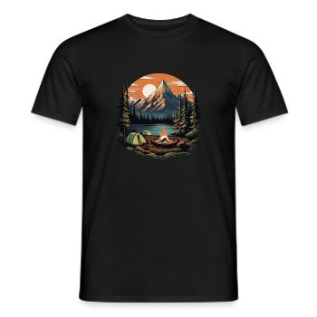 Forest Nature Trekking Adventure - Men's T-Shirt - black - Front - AI Model Male 178 light (178cm)