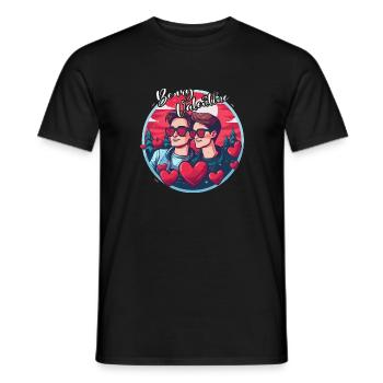 LGBT Gay Valentinstag Idee für Schwule - Männer T-Shirt - Schwarz - Vorne - AI Model Male 178 light (178cm)