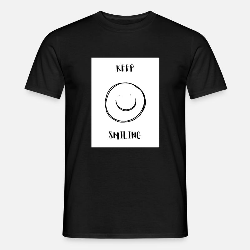 Keep Smiling - Männer T-Shirt - Schwarz