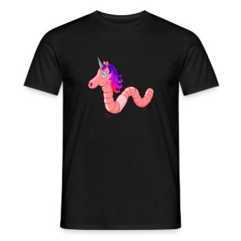 Uniworm, ver de terre + licorne, licorne la plus cool - T-shirt homme - noir - Devant - AI Model Male 178 light (178cm)
