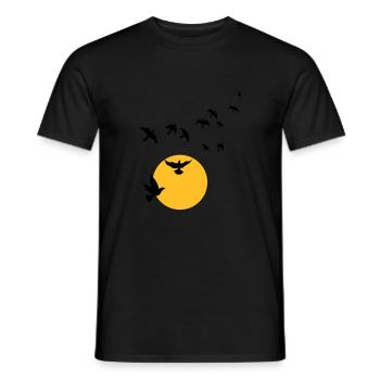 Vögel im Sonnenuntergang - Männer T-Shirt - Schwarz - Vorne - AI Model Male 178 light (178cm)