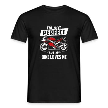 Motorrad Shirt · Superbike · Biker · liebt mich - Männer T-Shirt - Schwarz - Vorne - AI Model Male 178 light (178cm)