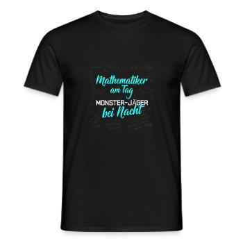 Mathematik Shirt · Mathematiker · Monster Jäger - Männer T-Shirt - Schwarz - Vorne - AI Model Male 178 light (178cm)