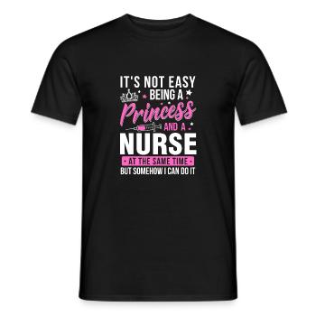 Chemise infirmière · princesse infirmière - T-shirt homme - noir - Devant - AI Model Male 178 light (178cm)