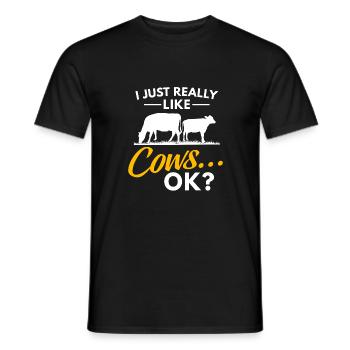 Farmer Shirt · Agriculture · J'aime les vaches - T-shirt homme - noir - Devant - AI Model Male 178 light (178cm)