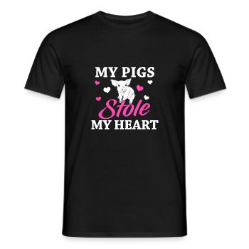 Landwirt Shirt · Landwirtschaft · Schweine Herz - Männer T-Shirt - Schwarz - Vorne - AI Model Male 178 light (178cm)