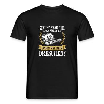Chemise d'agriculture · Ferme · Battage? - T-shirt homme - noir - Devant - AI Model Male 178 light (178cm)