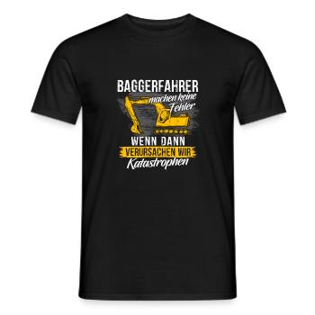 Bagger Shirt · Baustelle · Baumaschine · Feller - Männer T-Shirt - Schwarz - Vorne - AI Model Male 178 light (178cm)