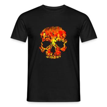 Skull (Hell) - Men's T-Shirt - black - Front - AI Model Male 178 light (178cm)