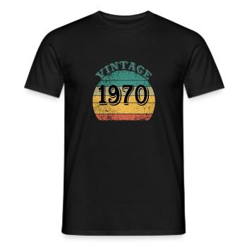 Vintage 1970 - Men's T-Shirt - black - Front - AI Model Male 178 light (178cm)