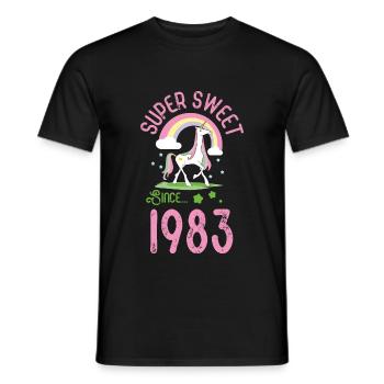 1983 Sweet Einhorn - Männer T-Shirt - Schwarz - Vorne - AI Model Male 178 light (178cm)