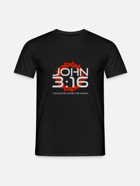 Jean 3:16 - Vêtements chrétiens - T-shirt homme - noir
