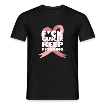 continuer à lutter contre le cancer du sein rose - T-shirt homme - noir - Devant - AI Model Male 178 light (178cm)