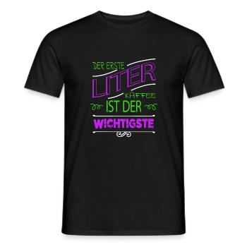 bday tasse verschlafen geburtstagsgeschenkidee - Männer T-Shirt - Schwarz - Vorne - AI Model Male 178 light (178cm)
