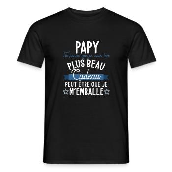 Papy ton plus beau cadeau cadeau grand père - T-shirt homme - noir - Devant - AI Model Male 178 light (178cm)