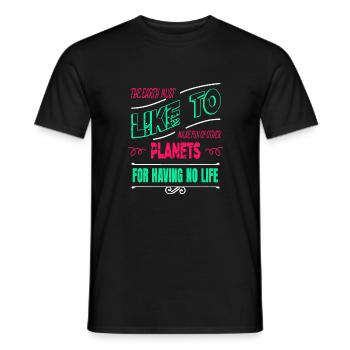 jokes sayings bday humor astrophysics space ship - Männer T-Shirt - Schwarz - Vorne - AI Model Male 178 light (178cm)