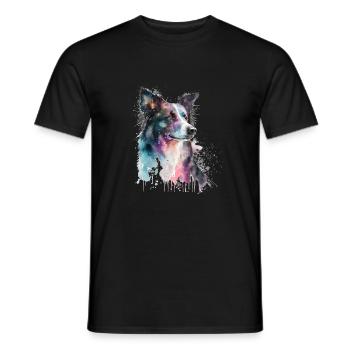 Lovers Dogs, Funny dogs art, dogs lover,Watercolor - Männer T-Shirt - Schwarz - Vorne - AI Model Male 178 light (178cm)