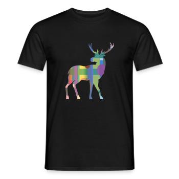 Hirsch - Männer T-Shirt - Schwarz - Vorne - AI Model Male 178 light (178cm)