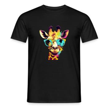 Aliz die Giraffe - Männer T-Shirt - Schwarz - Vorne - AI Model Male 178 light (178cm)