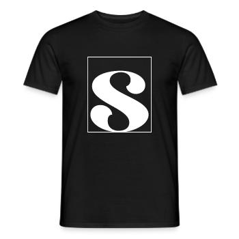 Lettre alphabet s - T-shirt homme - noir - Devant - AI Model Male 178 light (178cm)