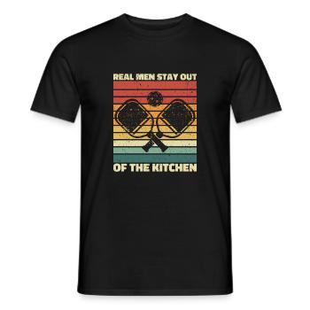 Pickleball - Real Men Stay Out Of The Kitchen - Men's T-Shirt - black - Front - AI Model Male 178 light (178cm)