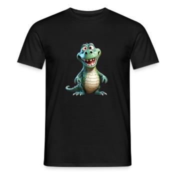 Ein lustiges Krokodil - Männer T-Shirt - Schwarz - Vorne - AI Model Male 178 light (178cm)