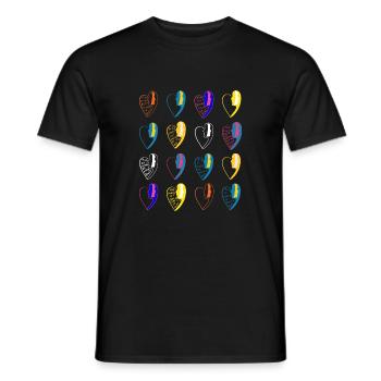Imprimé numéro19. - T-shirt homme - noir - Devant - AI Model Male 178 light (178cm)