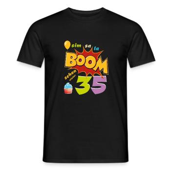 Birthday - Simsala Boom Again 35 - Men's T-Shirt - black - Front - AI Model Male 178 light (178cm)