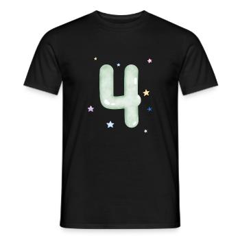 4e anniversaire watercolor étoile - T-shirt homme - noir - Devant - AI Model Male 178 light (178cm)