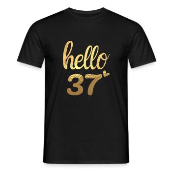 Hello 37 Gold - Men's T-Shirt - black - Front - AI Model Male 178 light (178cm)