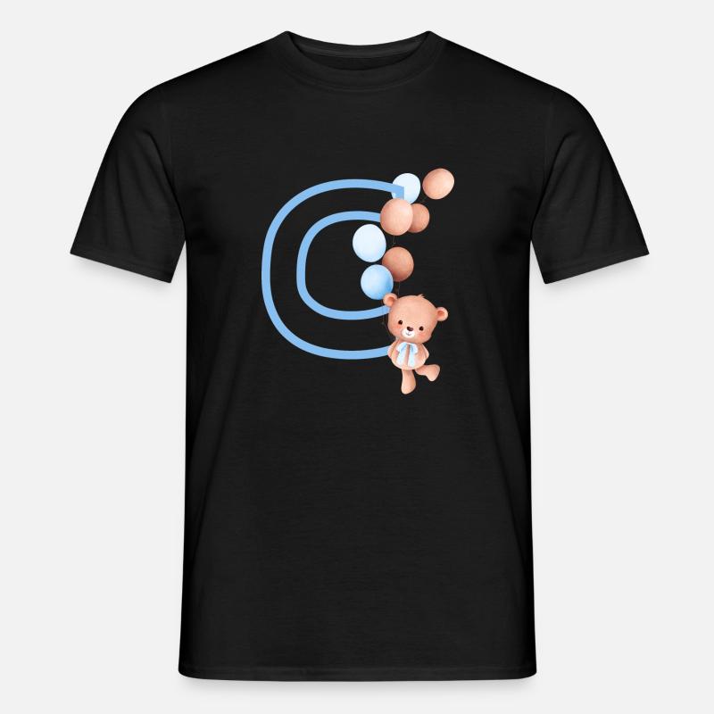 Buchstabe c blauer Bär - Männer T-Shirt - Schwarz