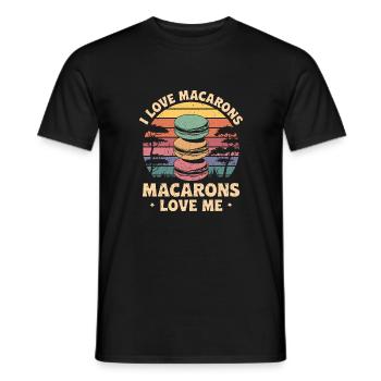 Love goes through macarons - Men's T-Shirt - black - Front - AI Model Male 178 light (178cm)