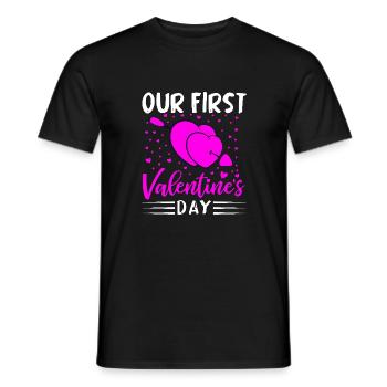 xoxo love you amore Blumen Frauen Valentinstag 14 - Männer T-Shirt - Schwarz - Vorne - AI Model Male 178 light (178cm)