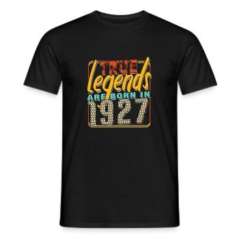 True legends are born in 1927 Vintage Birthday - Men's T-Shirt - black - Front - AI Model Male 178 light (178cm)