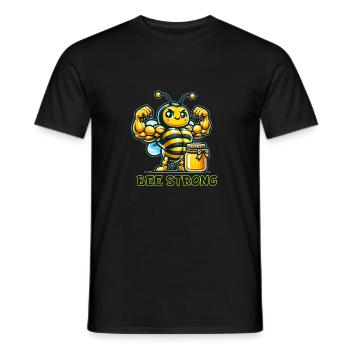 Muskulöse Biene - Männer T-Shirt - Schwarz - Vorne - AI Model Male 178 light (178cm)