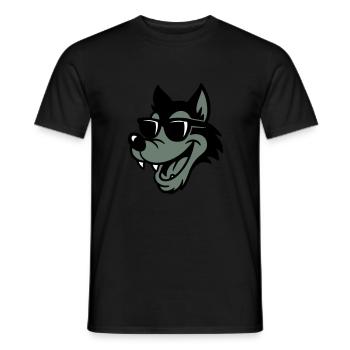 Wolf Comic - Männer T-Shirt - Schwarz - Vorne - AI Model Male 178 light (178cm)