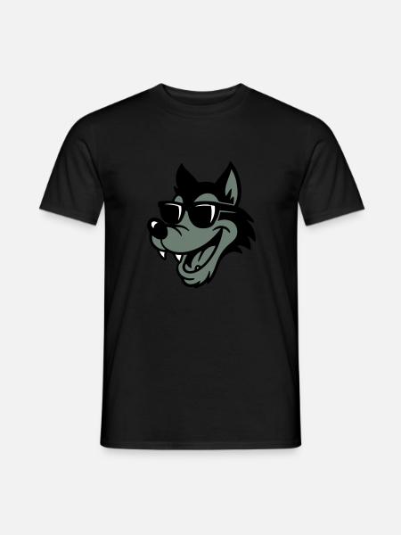 Wolf Comic - Männer T-Shirt - Schwarz