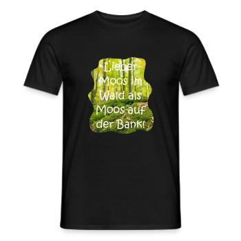 Moos im Wald - Männer T-Shirt - Schwarz - Vorne - AI Model Male 178 light (178cm)