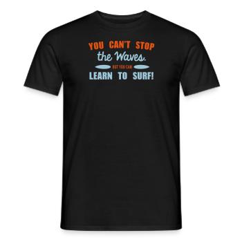 Learn to surf - Men's T-Shirt - black - Front - AI Model Male 178 light (178cm)